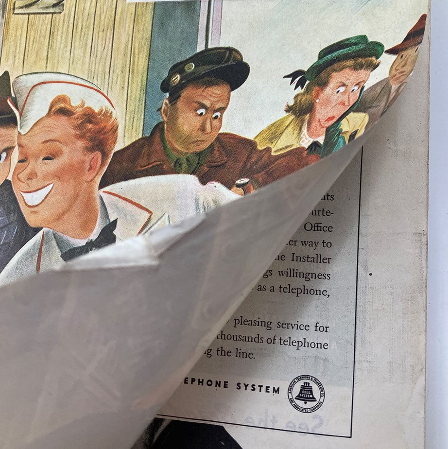 Close-up view of the interior page from The Saturday Evening Post, October 11, 1947, highlighting characters and illustrations from the era, accompanying the article 'The Red Baron of Arizona.'