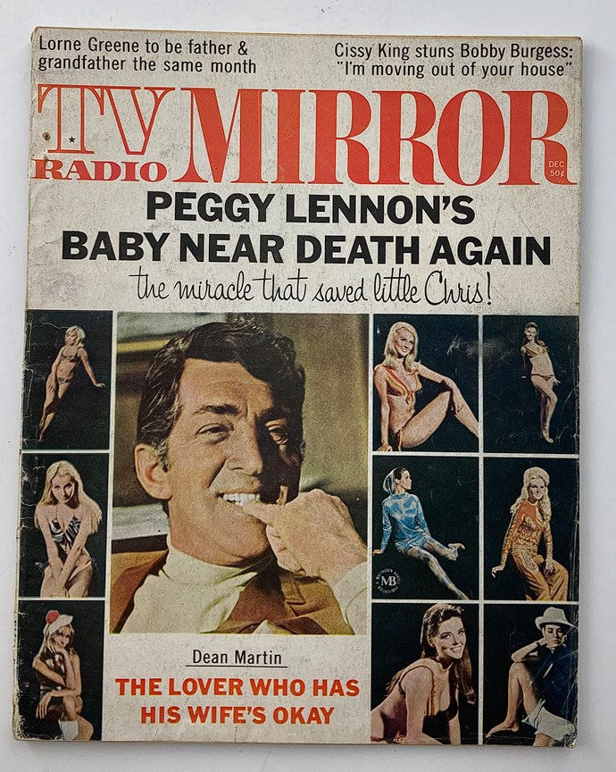 VTG TV Radio Mirror Magazine December 1967 featuring Dean Martin on the cover, showcasing articles and images from mid-century entertainment.