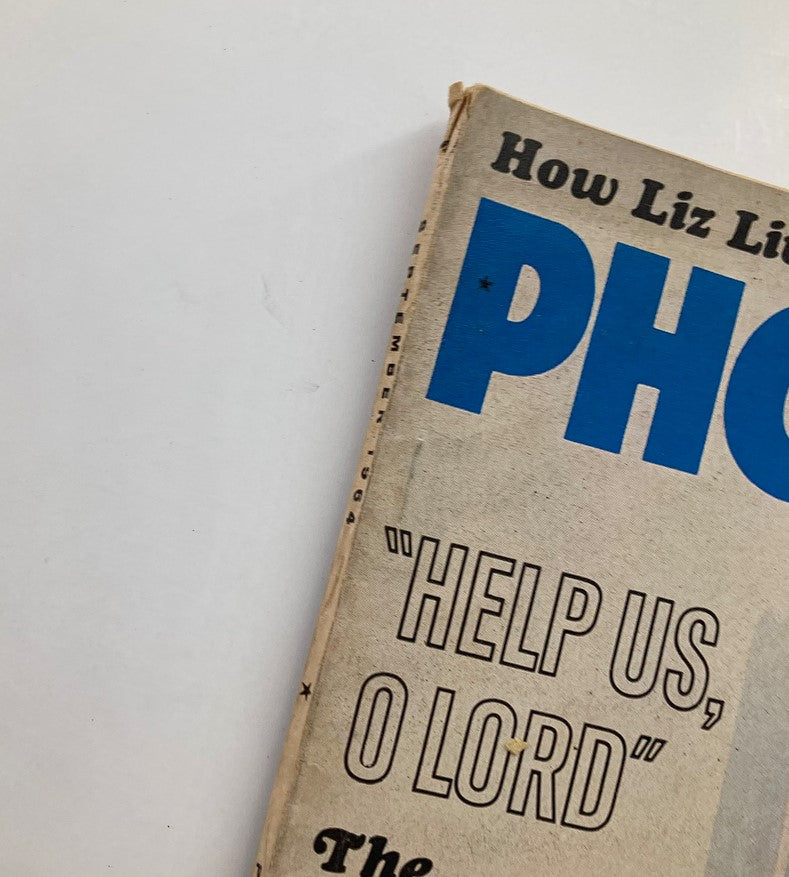Close-up of the VTG Photoplay Magazine September 1964 cover showing the headline 'HELP US, O LORD' and magazine title in large blue letters.