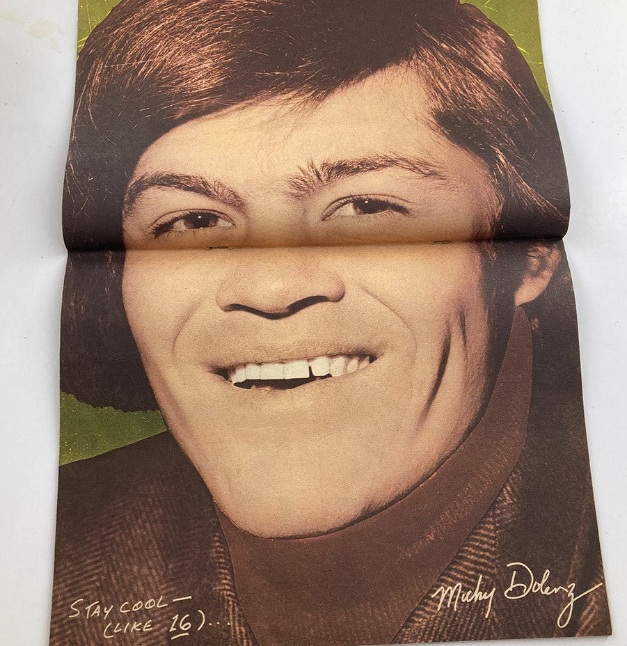 Centerfold of Vintage 16 Magazine June 1967 Vol 9 #1 The Monkees & Me featuring a large photo of Micky Dolenz with handwritten note, a must-have for fans of The Monkees.