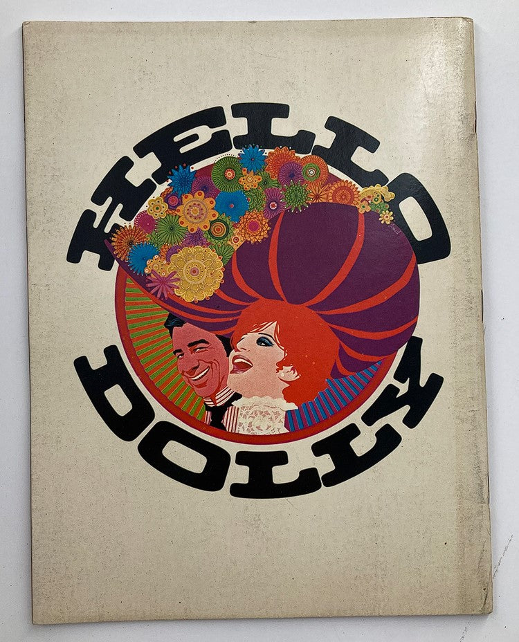 Back cover of the 1970 Hello Dolly Souvenir Program Book, featuring the same colorful design as the front.