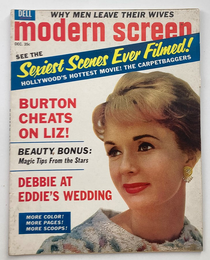 VTG Modern Screen Magazine December 1963 featuring Debbie Reynolds on the cover with headlines about Hollywood's latest films and celebrity gossip.
