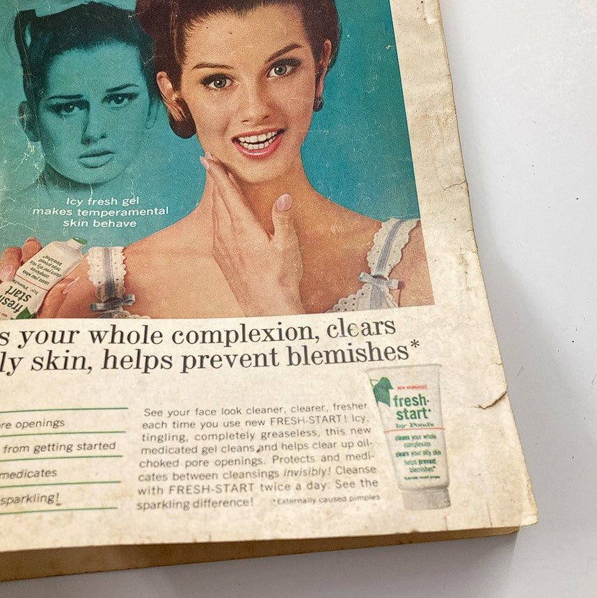 Advertisement page from VTG Motion Picture Magazine January 1965 Vol 54 #648 promoting Fresh Start skin care products.