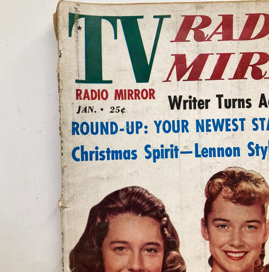 Cover of VTG TV Radio Mirror Magazine January 1959 Vol 51 #2 featuring a vintage design, colorful text, and images including the Lennon Sisters.
