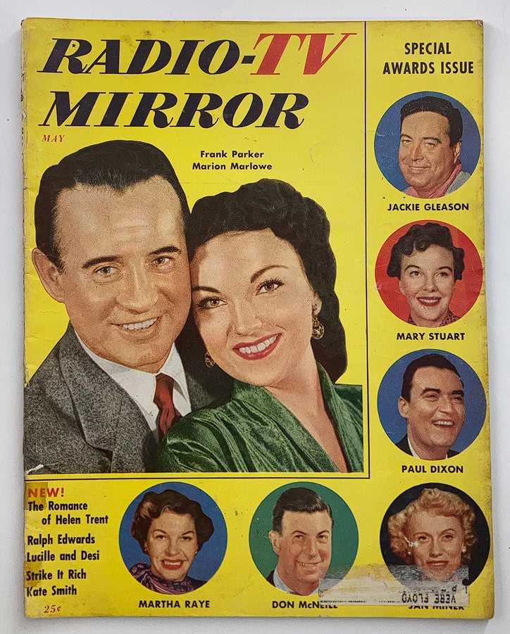 Cover of VTG Radio-TV Mirror Magazine May 1954 Vol 41 #6 featuring Frank Parker and Marion Marlowe with colorful graphics and celebrity highlights.