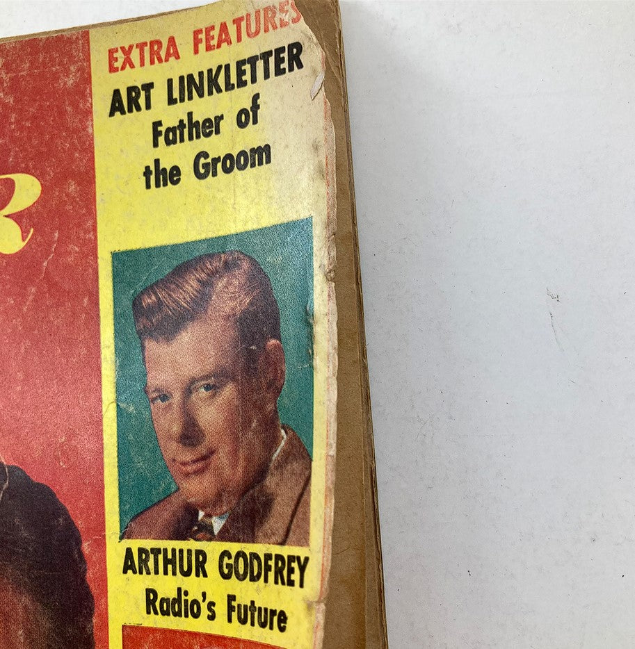Cover detail of the VTG TV Radio Mirror Magazine March 1958 listing extra features including Art Linkletter and Arthur Godfrey.