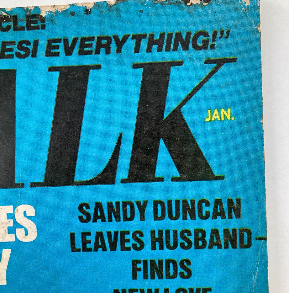 Detailed view of the VTG TV Radio Talk Magazine January 1972 highlighting Sandy Duncan's story on leaving her husband and finding new love.