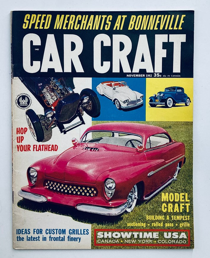 VTG Car Craft Magazine November 1962 cover featuring classic custom cars and grille design ideas, showcasing vibrant graphics and automotive culture of the 1960s.