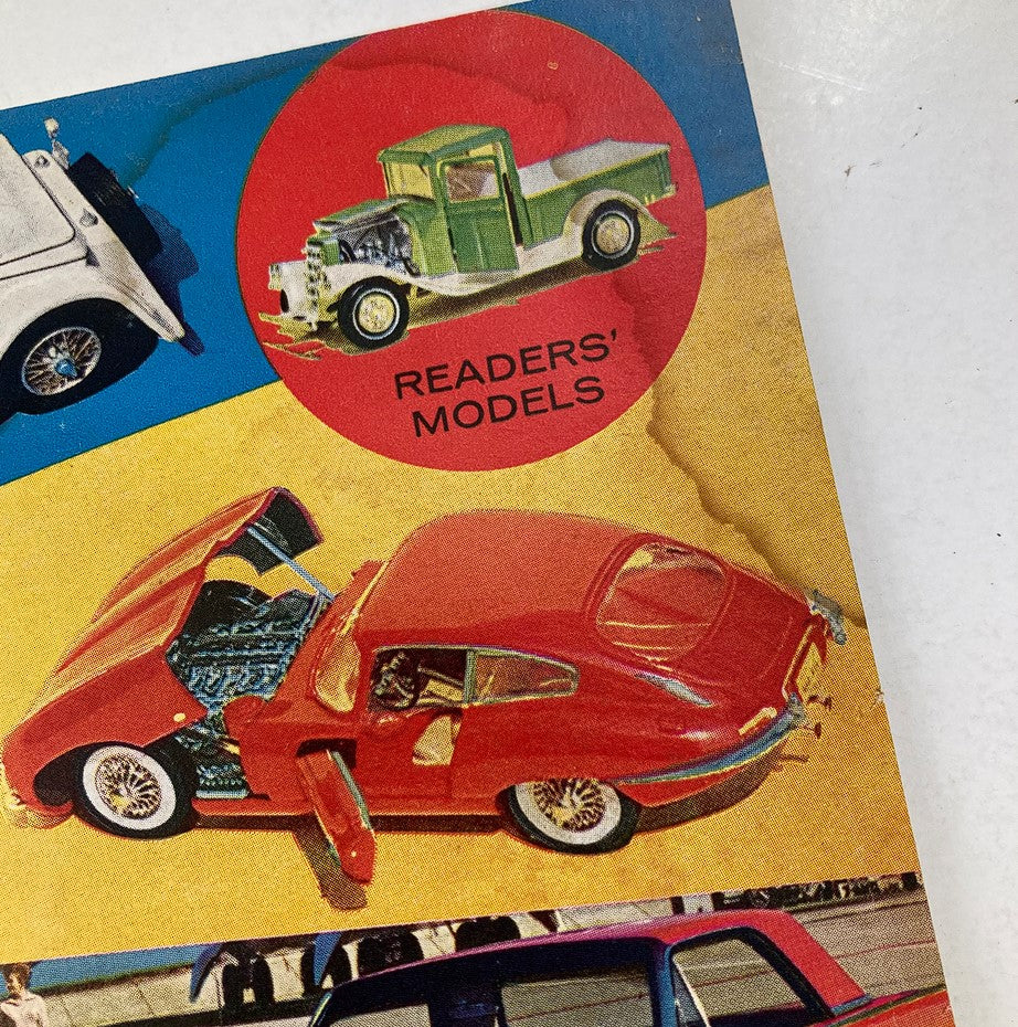 Cover image of VTG Rod & Custom Magazine February 1963 Vol 10 #10, featuring colorful illustrations of customized car models and the label 'Readers’ Models', showcasing automotive creativity.