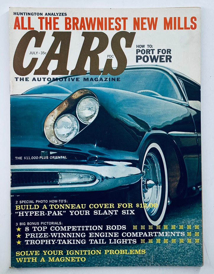 Cover of VTG Cars Magazine July 1961 Vol 3 #3 featuring the title in bold, showcasing a vintage car with notable trophy-taking tail lights.