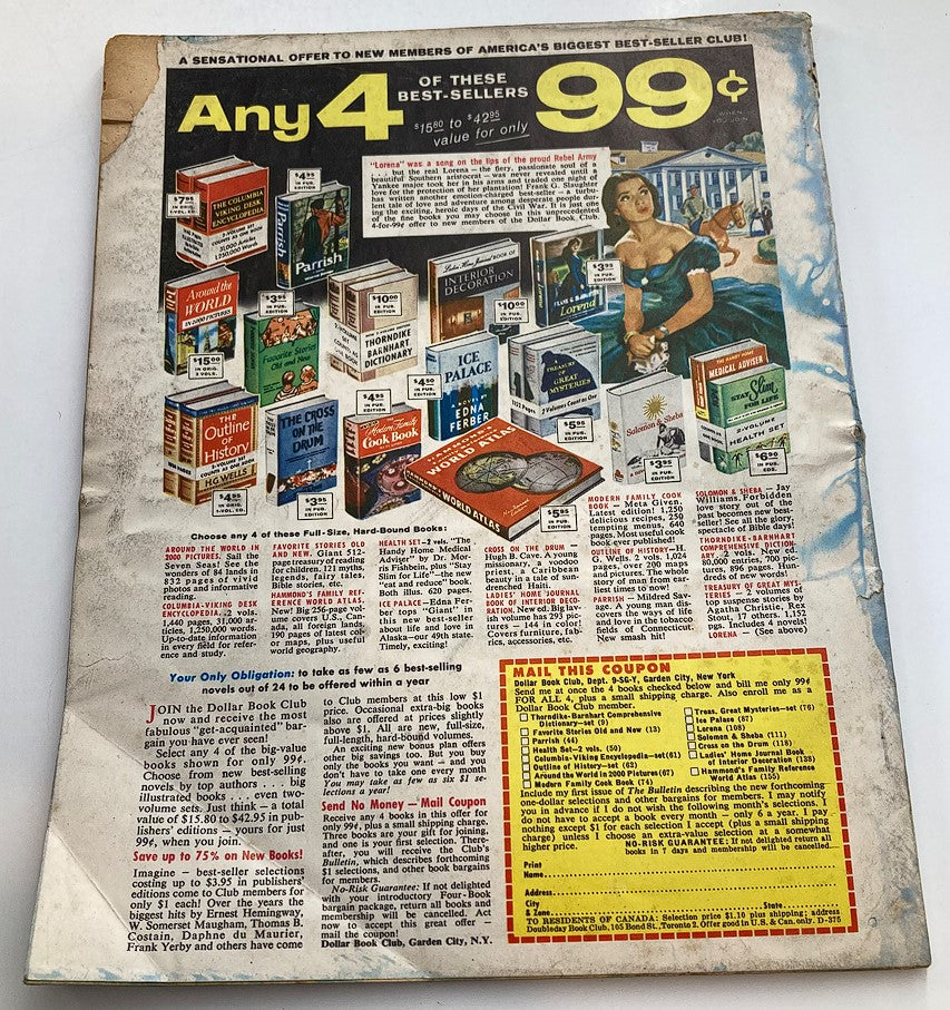 Back cover of VTG Secrets Magazine December 1959 featuring a book offer advertisement.