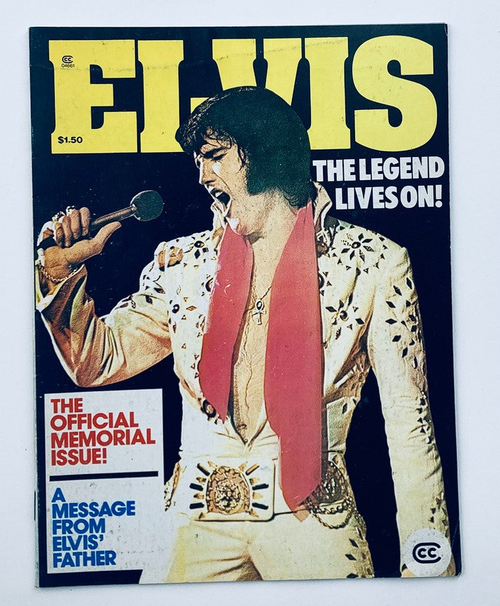 VTG 1978 Elvis Presley The Legend Lives On magazine cover featuring Elvis singing, capturing the essence of the King of Rock 'n' Roll.