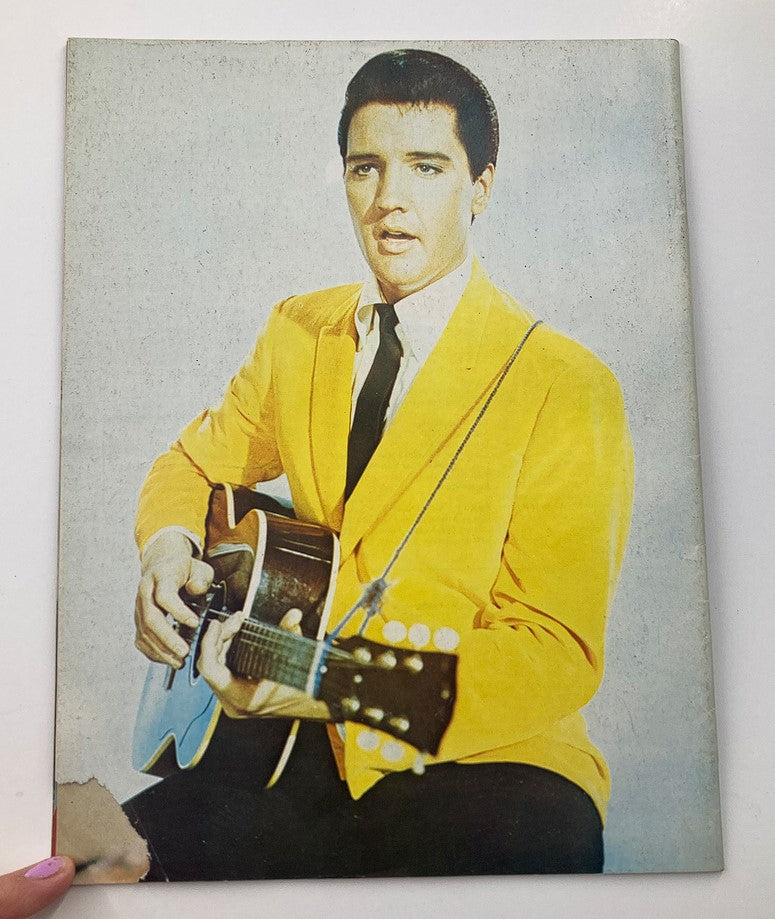 Cover page of VTG 1978 Elvis Presley The Legend Lives On magazine featuring Elvis Presley in a yellow suit holding a guitar.