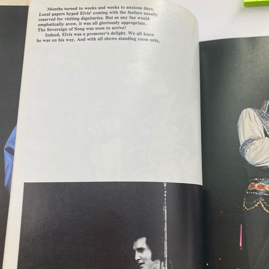 Vintage 1979 Elvis in Concert by John Reggero A Delta Special with text describing the excitement surrounding Elvis Presley's concerts and his commanding stage presence.