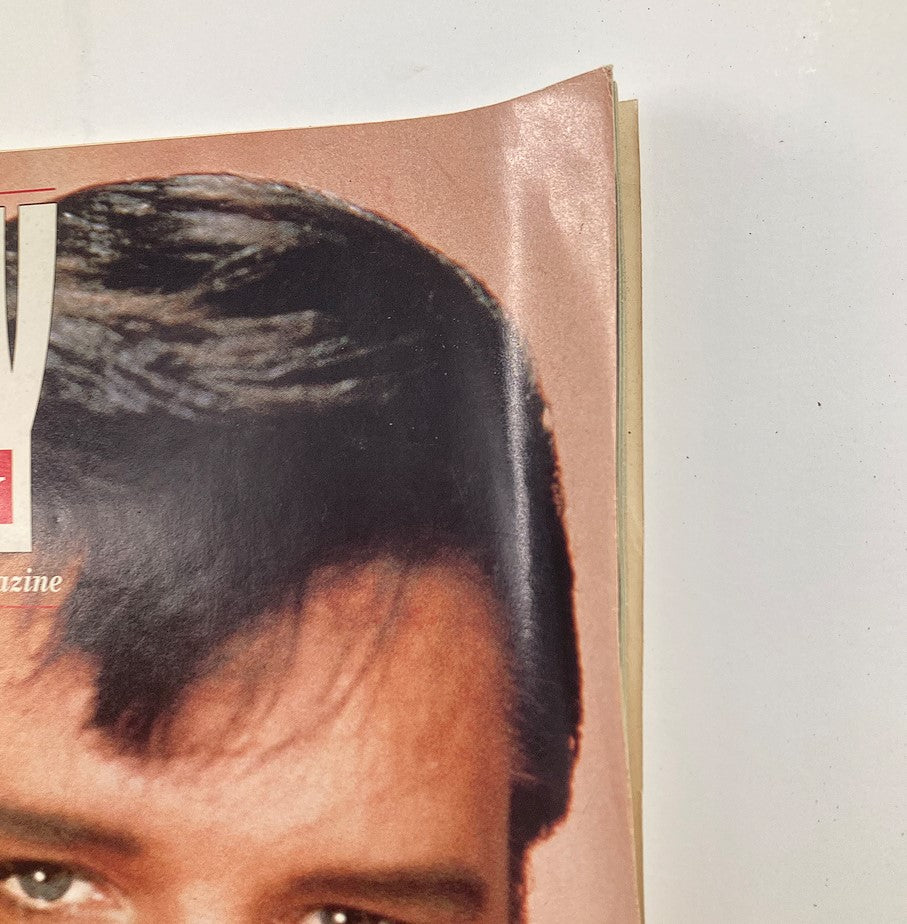 Close-up view of the top corner of the Country Weekly Magazine, August 16, 1994, showcasing Elvis Presley's image and magazine logo.