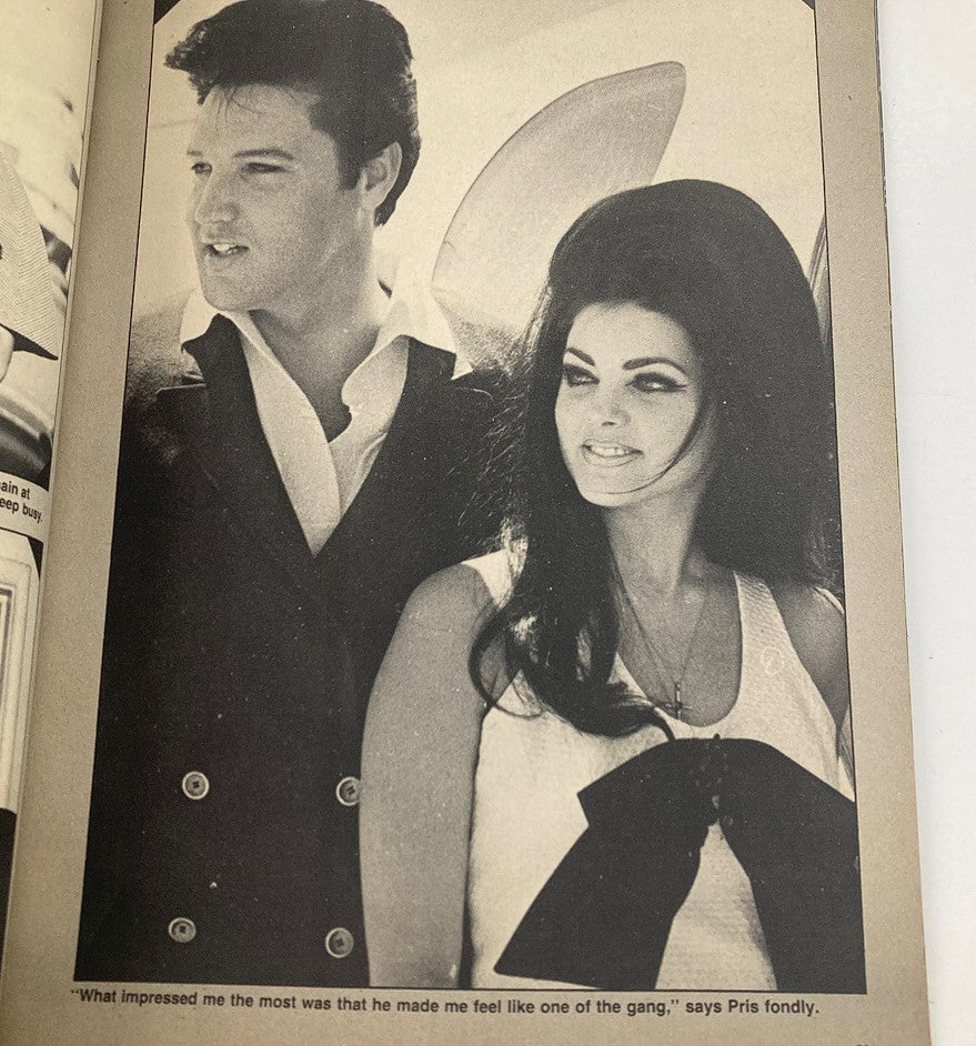 1950s Elvis Presley and Pris together in Modern Screen Magazine 1980 #5, showcasing iconic moments from entertainment history.