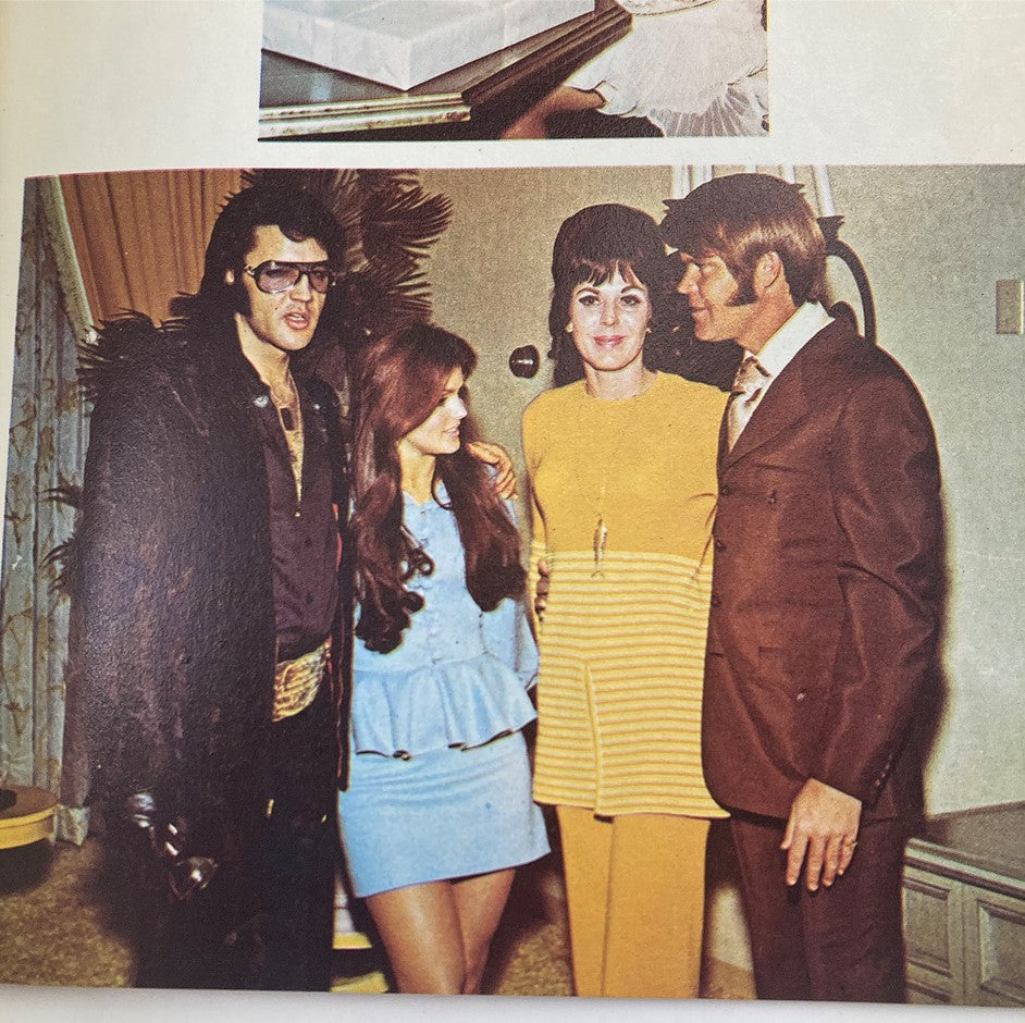 VTG Platinum Magazine 1979 #6 presents a candid photo of Elvis Presley with friends, capturing the essence of his social life during the 1970s.