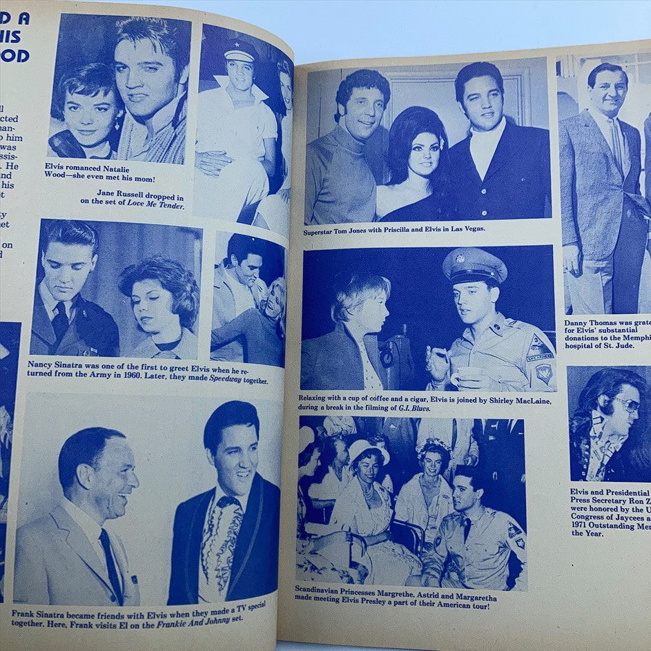 Interior page from VTG Platinum Magazine 1979 #6 displaying Elvis Presley in candid moments and behind-the-scenes with various personalities.