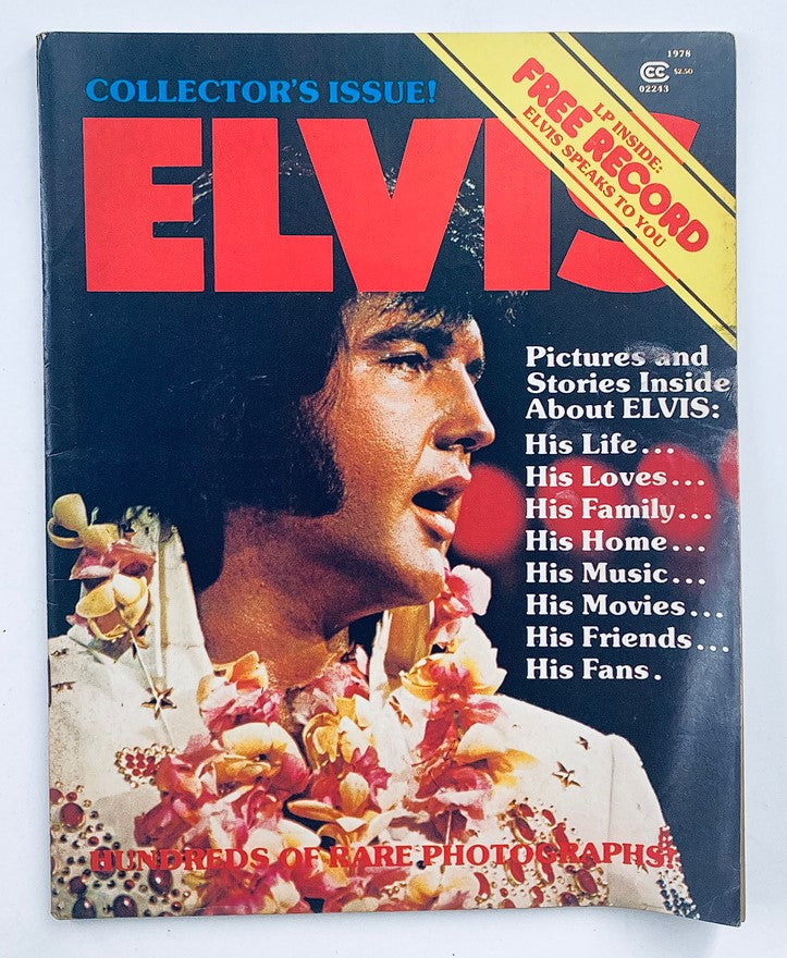VTG 1978 Collector’s Edition Elvis Presley magazine cover featuring Elvis Presley with flowers, showcasing 'Collector's Issue!' text.