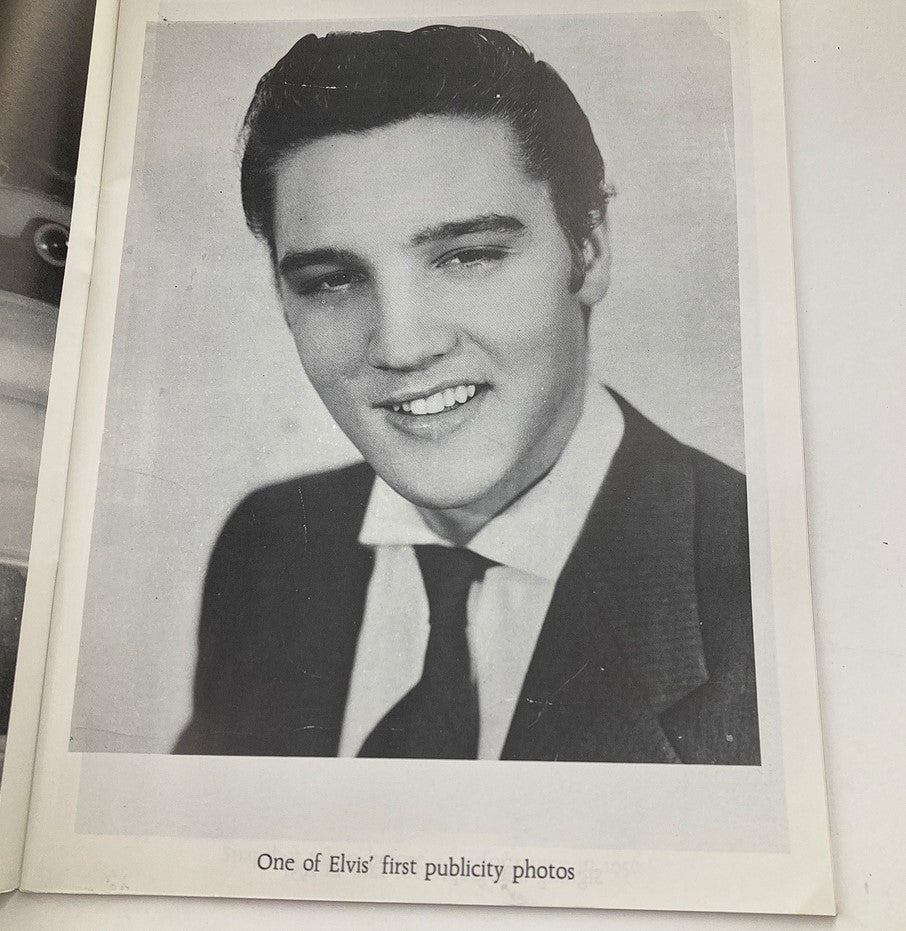 VTG 1981 Remember Elvis Presley by D.J. Fontana showcasing one of Elvis Presley’s first publicity photos, highlighting the iconic singer's early charm and appeal.