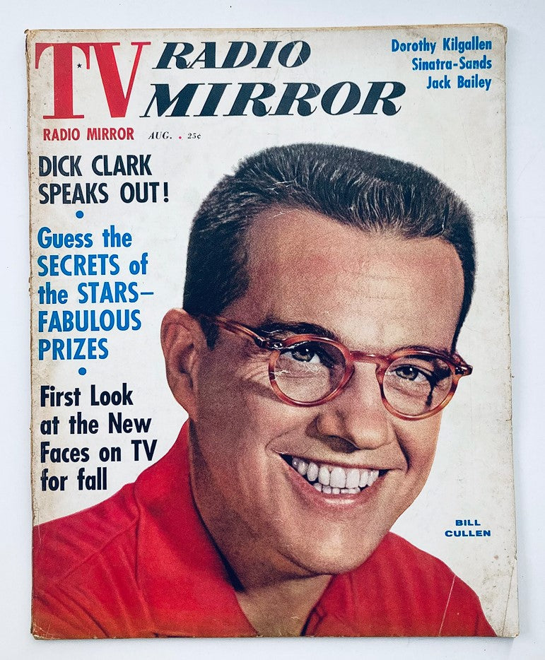 VTG TV Radio Mirror Magazine August 1960 Cover featuring Bill Cullen, showcasing classic television culture from the 1960s.