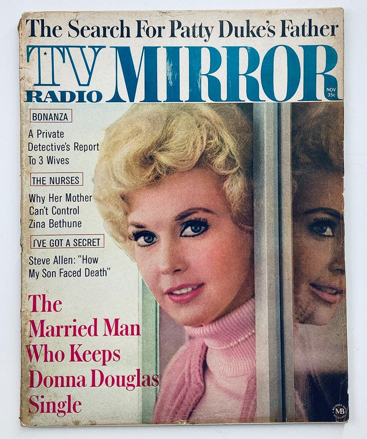 VTG TV Radio Mirror Magazine November 1964 Vol 62 #6 featuring Donna Douglas on the cover, showcasing retro design elements and vintage photography.