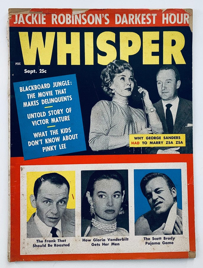 Vintage Whisper Magazine September 1955 Vol 9 #3 George Sanders & Zsa Zsa No Label