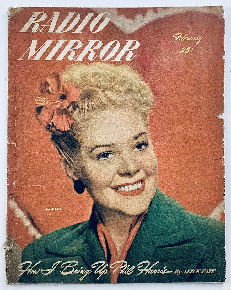 Vintage Radio Mirror Magazine February 1948 Vol 29 #3 Alice Faye Portrait No Label
