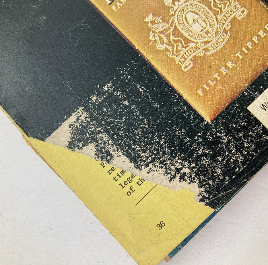 Close-up view of the back cover of TV Guide Magazine August 3 1974 featuring details of a noticeable rip, illustrating the vintage condition of this collectible magazine.