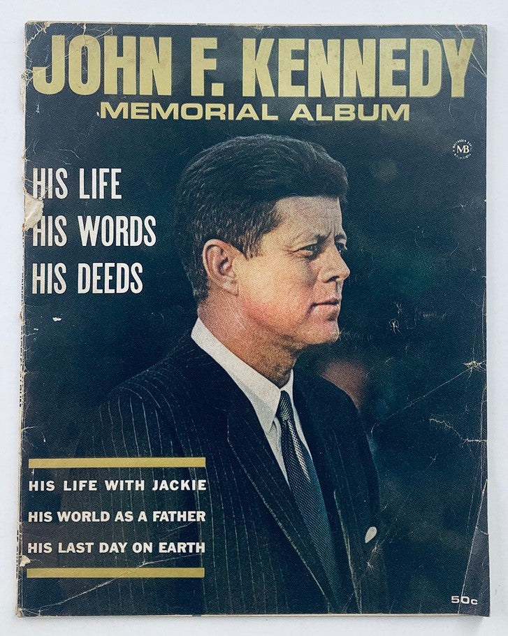 VTG 1964 John F. Kennedy Memorial Album cover featuring a profile of JFK with the text 'His Life, His Words, His Deeds'.