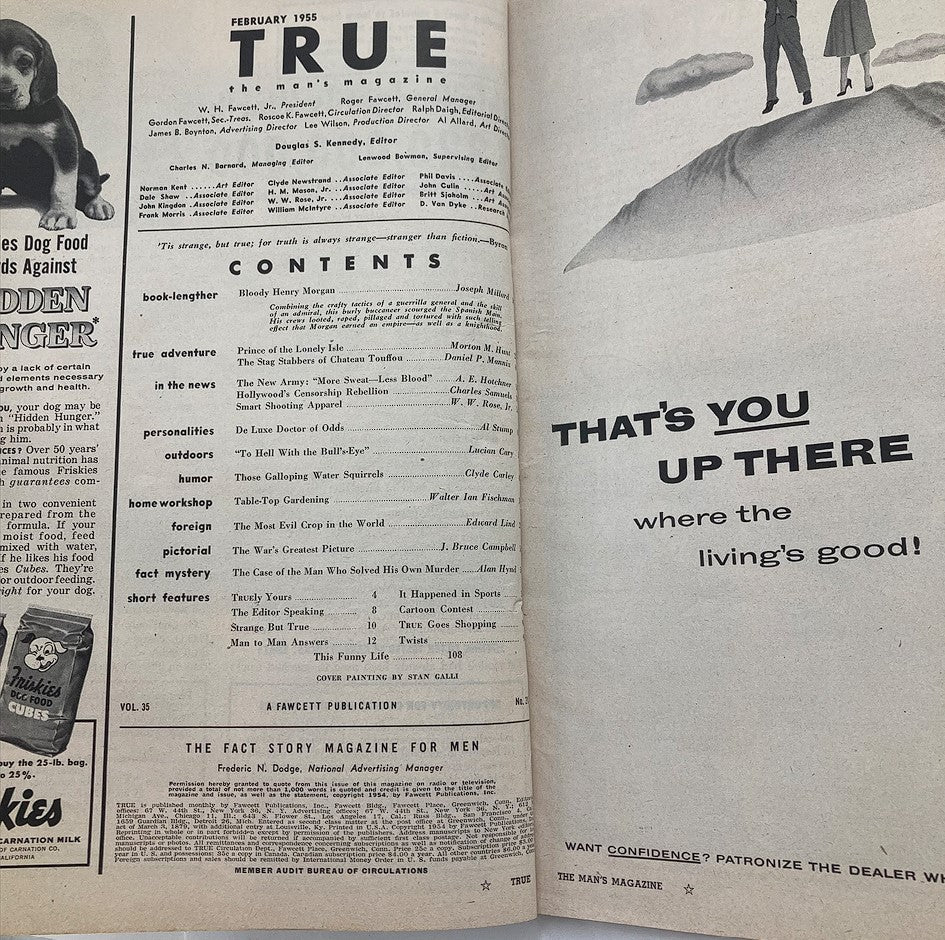 Vintage True The Man's Magazine February 1955 The Great Censorship Rebellion