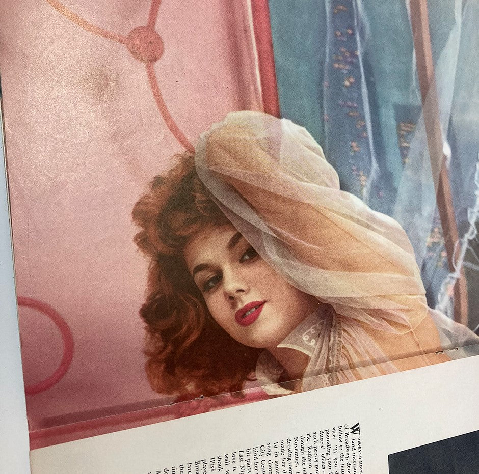 VTG Playboy Magazine June 1956 inside page featuring a portrait of Playmate Gloria Walker, displaying vintage beauty and charm.