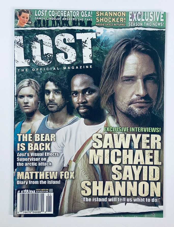 Cover of Lost The Official Magazine January 2006 #2 featuring Josh Holloway, Naveen Andrews, and other cast members. Exclusive interviews and features highlighted.
