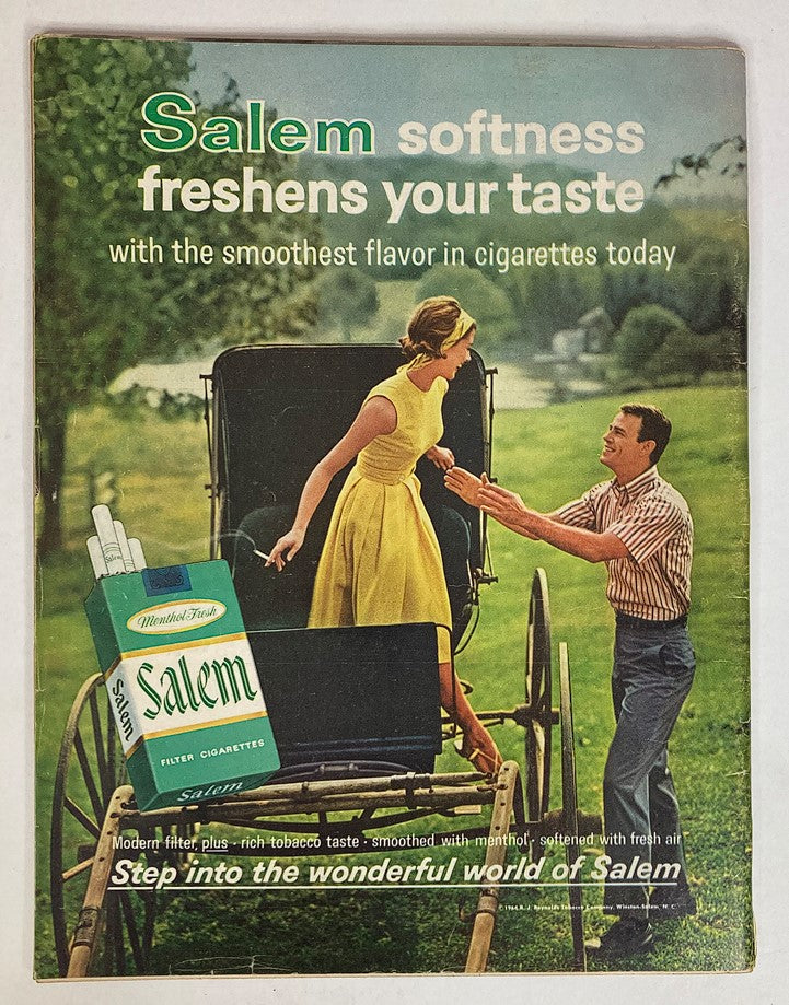 Cover of VTG Life Magazine April 17 1964, Volume 56 #16, featuring retro advertisement for Salem cigarettes with a couple in a countryside setting.