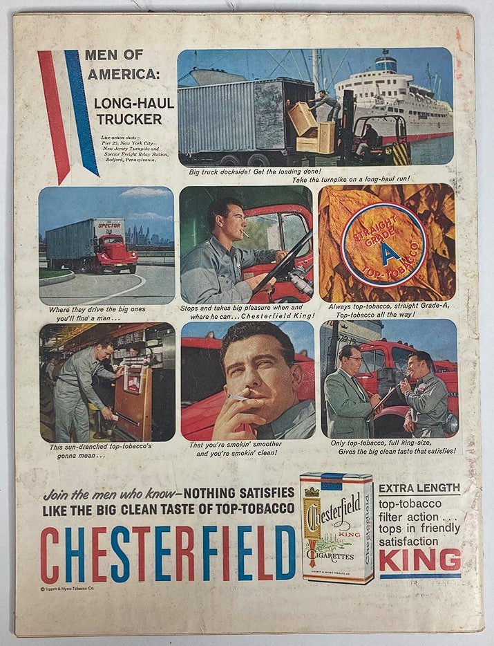 Back cover of VTG Life Magazine September 7, 1959, featuring a Chesterfield cigarette advertisement.