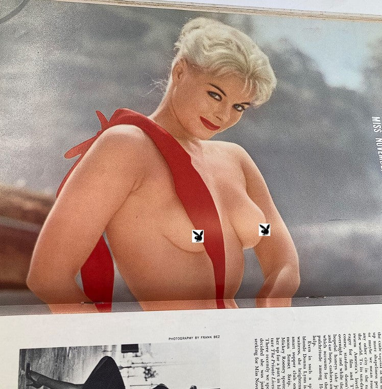 VTG Playboy Magazine November 1959 centerfold image of Playmate Donna Lynn, showcasing classic photography and vintage allure.