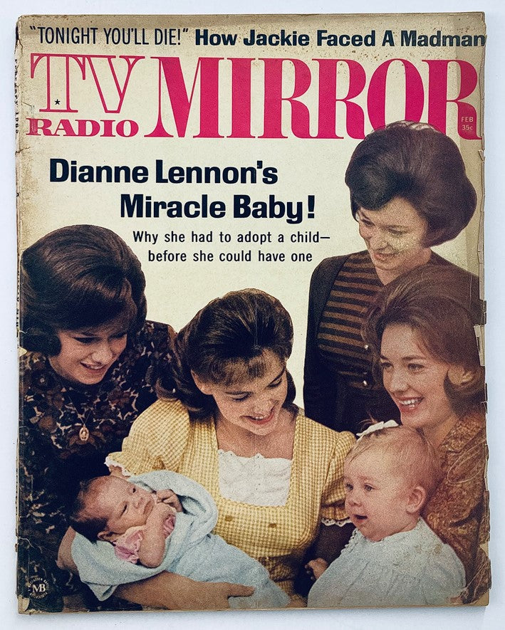 VTG TV Radio Mirror Magazine February 1965 featuring Dianne Lennon on the cover with multiple women and babies, showcasing vintage entertainment culture.