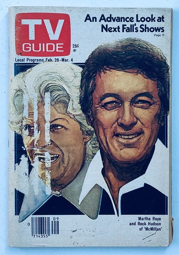 TV Guide Magazine February 26 1977 Martha Raye, Rock Hudson NY Metro Ed.