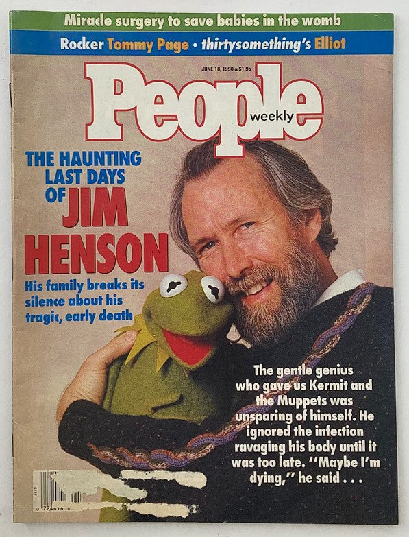 Cover of People Weekly Magazine June 18, 1990 featuring Jim Henson and Kermit the Frog, highlighting Henson's haunting last days.