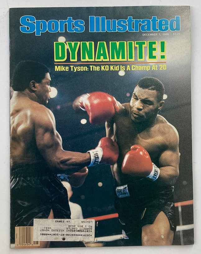 Cover of Sports Illustrated Magazine December 1, 1986 featuring boxer Mike Tyson, known as The KO Kid, showcasing a boxing action shot in the ring. A vintage collectible reflecting the 1980s boxing culture.