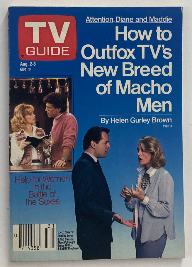 TV Guide Magazine August 2 1986 featuring Cybill Shepherd on the cover, showcasing an iconic moment in television history with articles on popular shows and cultural shifts of the 1980s.