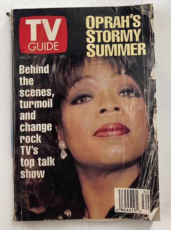 TV Guide Magazine cover from July 23, 1994 featuring Oprah Winfrey, titled 'Oprah's Stormy Summer', showcasing the iconic talk show host with the tagline about the behind-the-scenes turmoil of TV's top talk show.