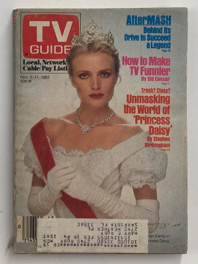 Cover of TV Guide Magazine November 5, 1983 featuring Marete Van Kamp, showcasing vintage television highlights and programming listings from the early 80s, capturing the essence of this nostalgic era in television history.