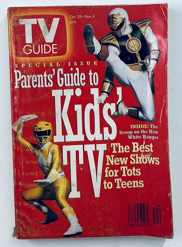 TV Guide Magazine cover from October 29 to November 4, 1994, featuring Ranger Yellow and a special issue on Parents' Guide to Kids' TV, showcasing the best new shows for tots to teens.