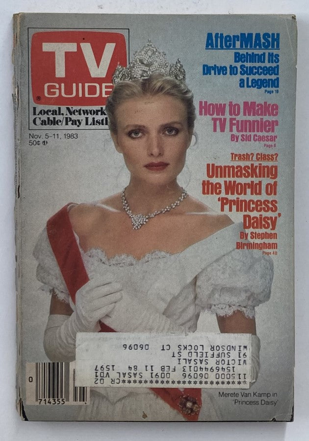 TV Guide Magazine November 5 1983 featuring Merete Van Kamp on the cover, showcasing vintage television themes, including articles about popular shows and cultural insights from the early 80s.