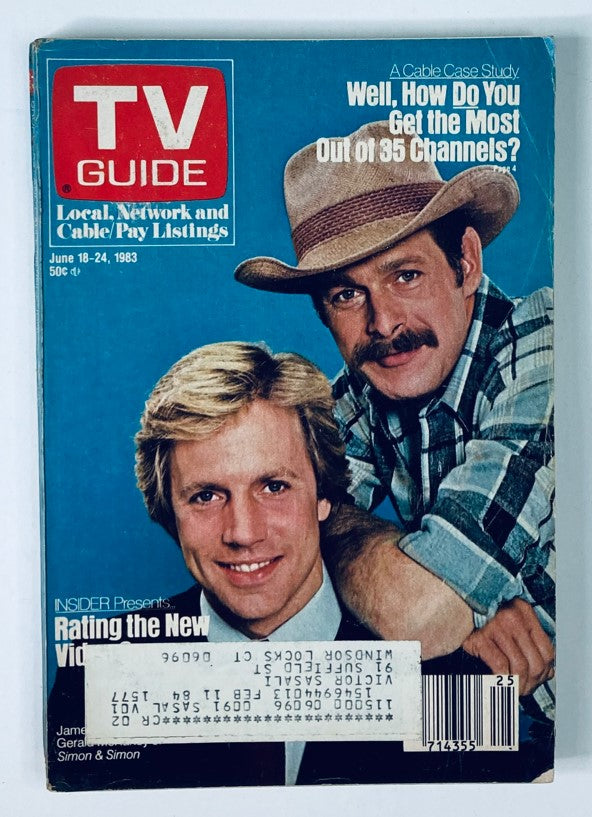 TV Guide Magazine June 18 1983 featuring Jameson Parker on the cover, showcasing retro television programming and cable listings from the era, an essential collectible for vintage TV enthusiasts.