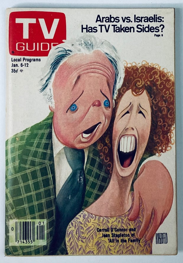 Cover of TV Guide Magazine January 6 1979 featuring Jean Stapleton and Carroll O'Connor, highlights cultural insights and television programming of the late 1970s.