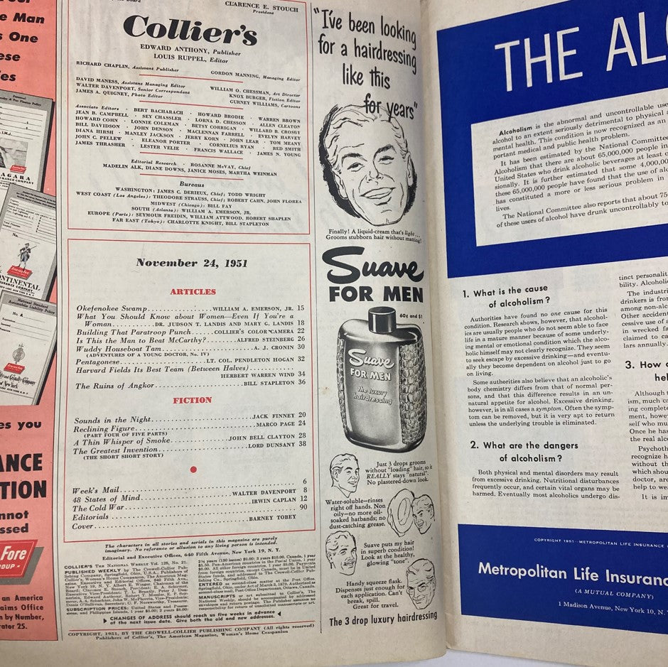 Vintage Collier's Magazine November 24 1951 Vol 128 No. 21 The Ruins of Angkor
