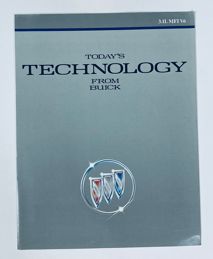 Cover of the 1990 Buick Dealer Showroom Sales Brochure Guide Catalog featuring the tagline 'Today's Technology From Buick' with a sleek design and the Buick emblem.