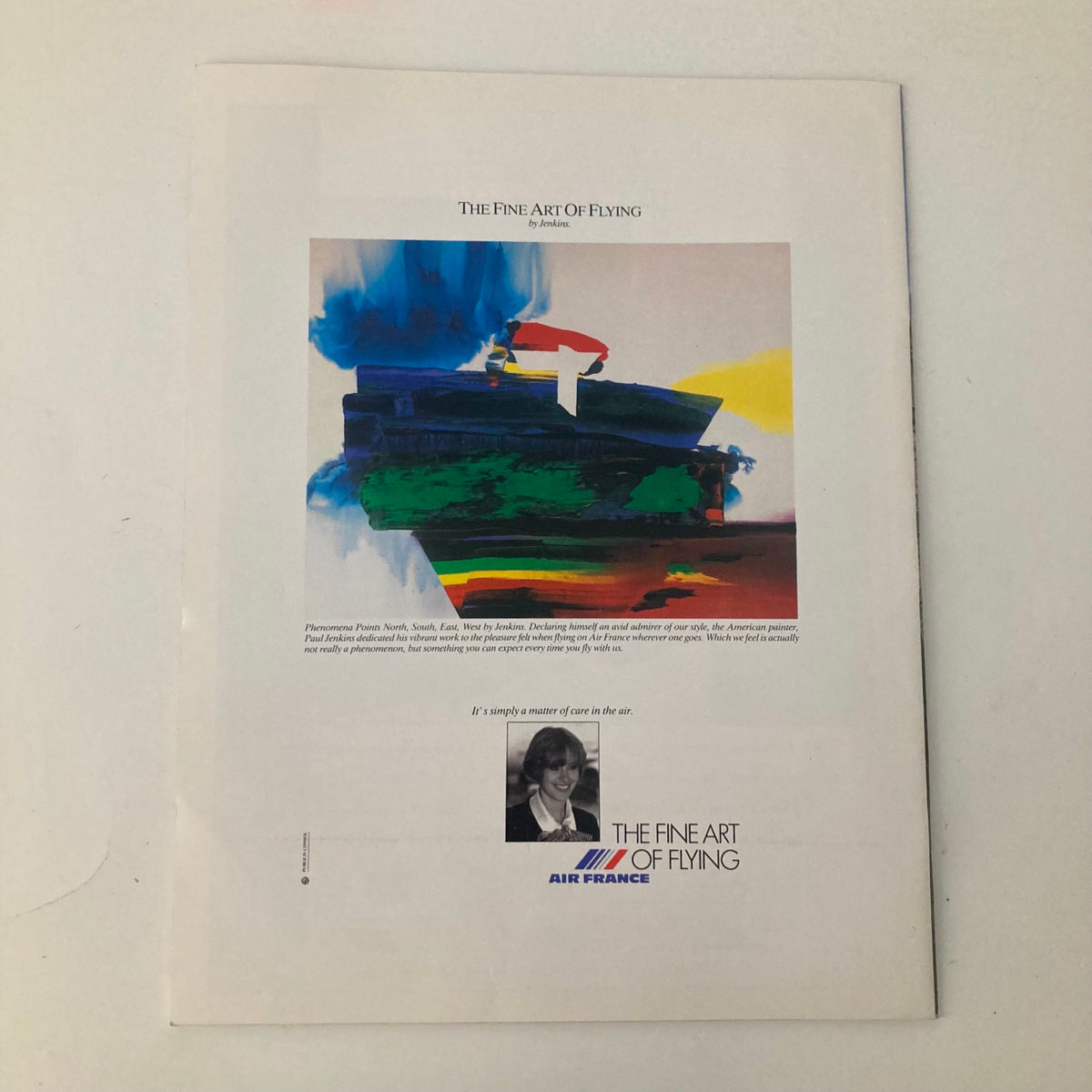 Back cover of France Magazine Spring 1992 No. 22 of France Magazine, featuring an advertisement for Air France, representing the art of flying.
